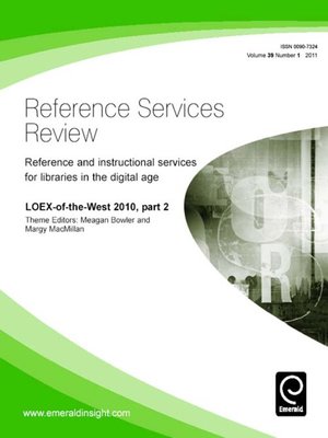 cover image of Reference Services Review, Volume 39, Issue 1